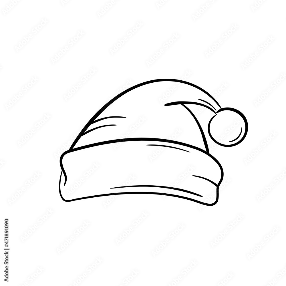 hand drawn santa claus hat. vector element for Christmas greeting card design hand drawn santa claus hat. vector element for Christmas greeting card design