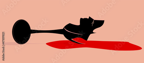 Illustration about violence against women, concept art