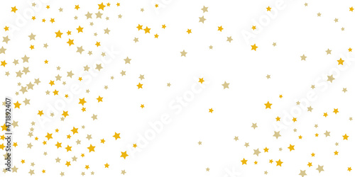 Star confetti. Golden casual confetti background. Bright design pattern. Vector template with gold stars. Suitable for your design  cards  invitations  gift  vip