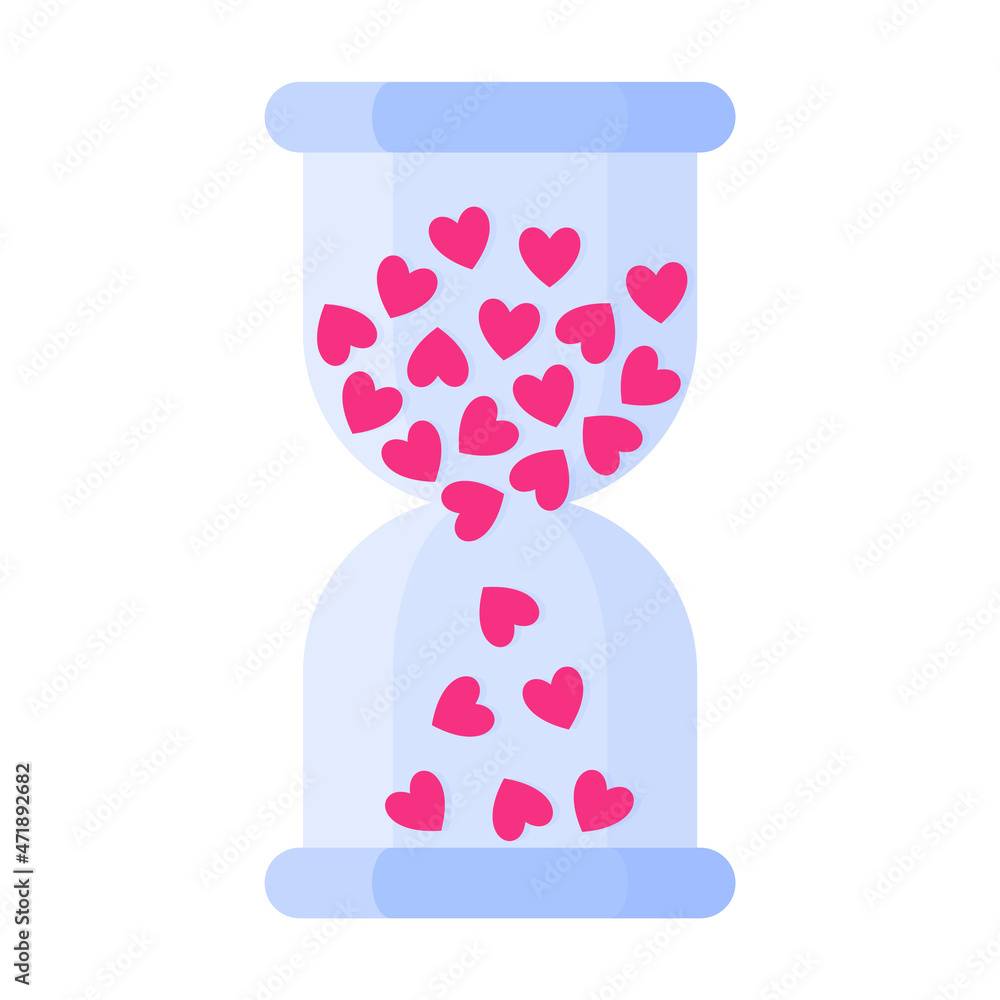 Hourglass with heart. Wedding and valentine day concept. Hourglass with heart. Wedding and valentine day concept.