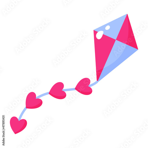 Kite with a heart. Wedding and valentine day concept. © Anastasi17