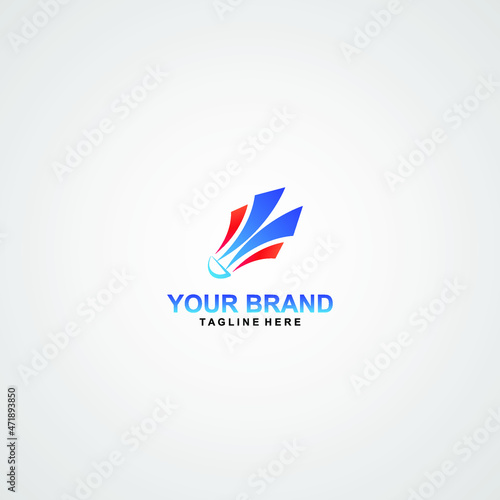 badminton logo vector simple and elegant design