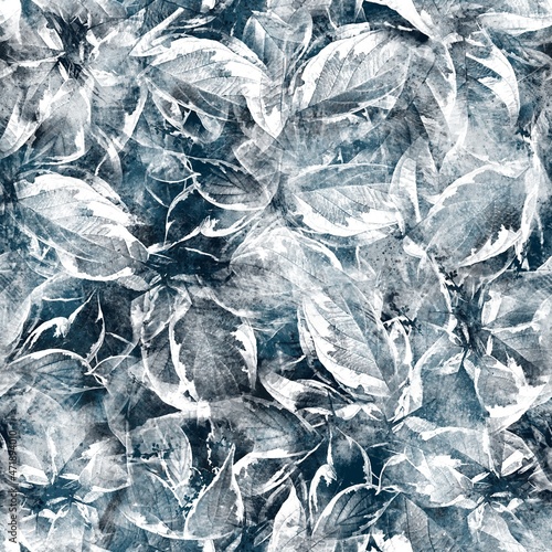 Wallpaper Mural Seamless navy blue and white abstract grungy seamless surface pattern design for print. High quality illustration. Texture for background or textile or fabric or wallpaper or interior design. Torontodigital.ca