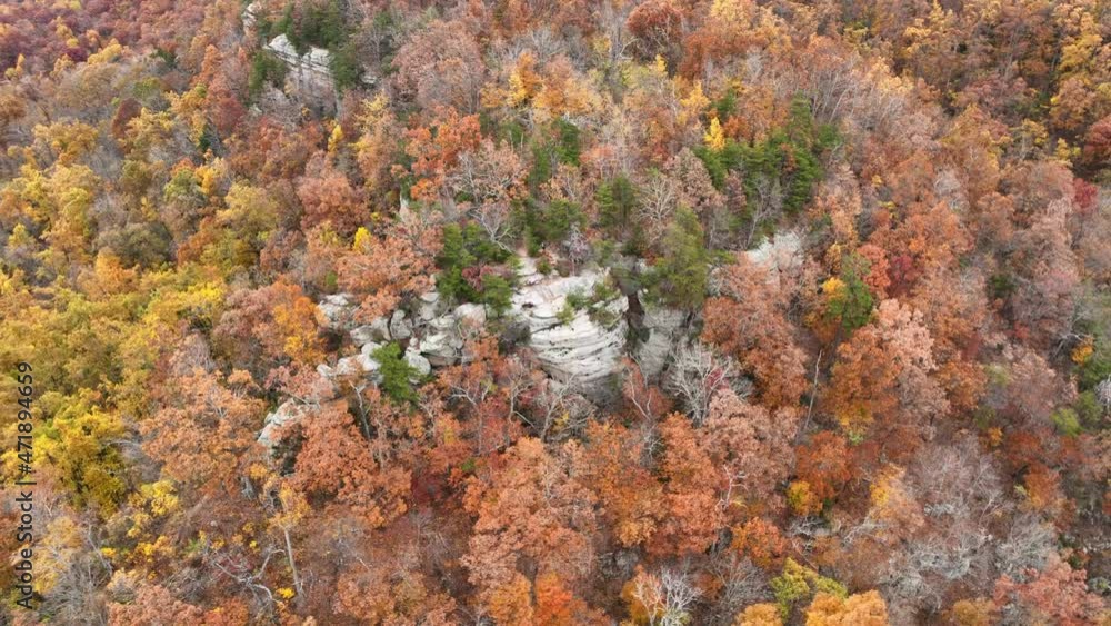 aerial view over peak fall foliage aerial view over peak fall foliage