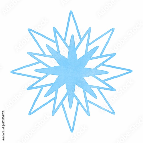 Watercolor card with snowflakes, New Year's winter greeting card, Christmas