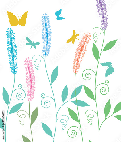 vector background with spring flowers