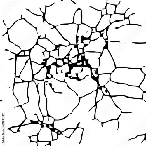 vector cracked texture of wall or earth
