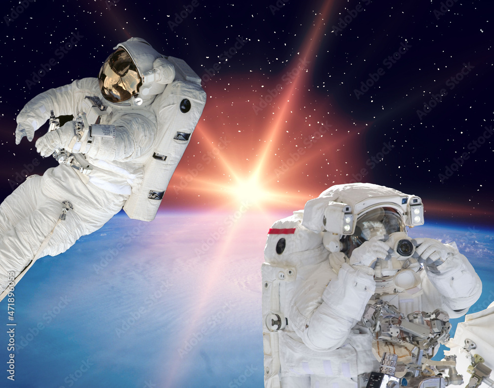 Fototapeta premium Sunrise and stars. The elements of this image furnished by NASA.