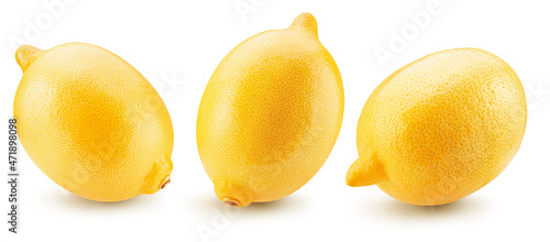 collection of lemons isolated on a white background