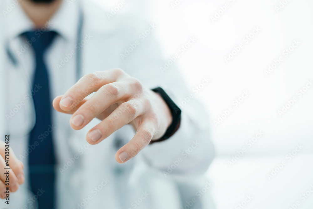 close-up. image of a doctor in a white coat. close-up. image of a doctor in a white coat.