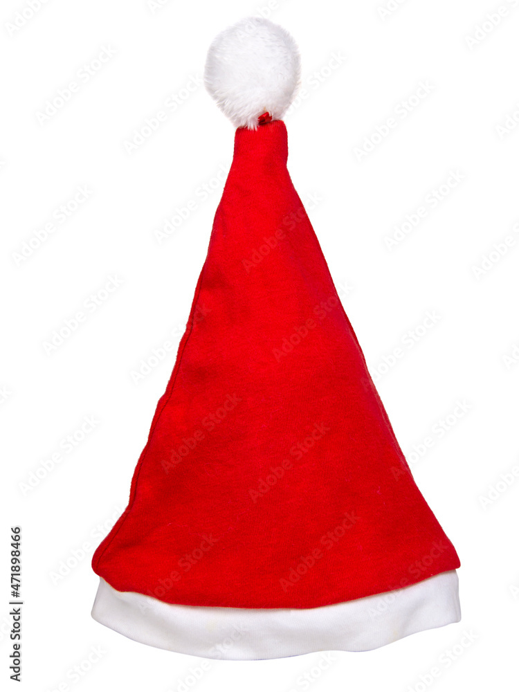 Santa red hat new years cloth christmas isolated on the white background Santa red hat new years cloth christmas isolated on the white background