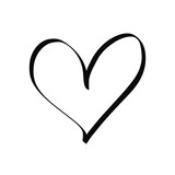 Hand drawn hearts. Heart doodle illustration. Doodle style black heart. Can be used as a template or as a standalone element, icons. Marker brush sketches. Doodle sketch style.
