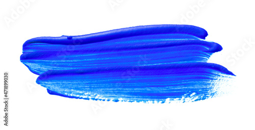 Blue brush stroke isolated on white background. Blue abstract stroke. Colorful watercolor brush stroke.