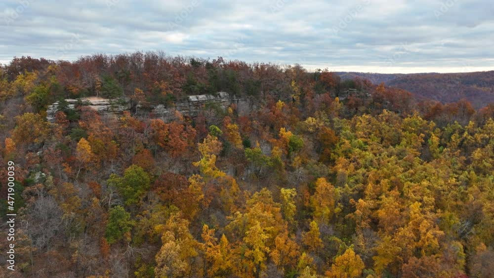 aerial view over peak fall foliage aerial view over peak fall foliage