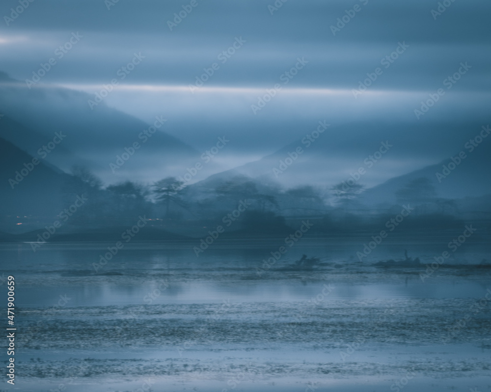 Misty Scottish loch