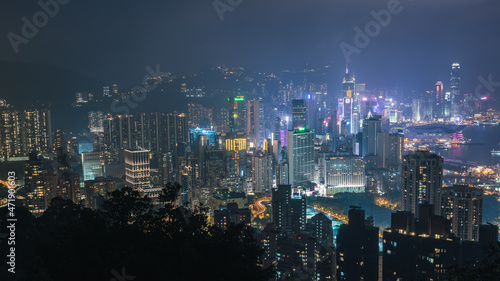 hong kong night cityscape