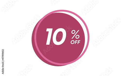 10% Percent limited special offer, Banner with ten percent discount on a purple square balloon