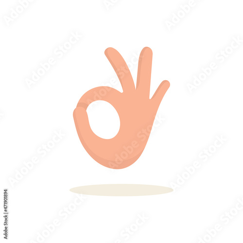 OK sign. Hand OK sign abstract drawing. Agreement concept. Cartoon style, hand drawn vector illustration. Part of set.