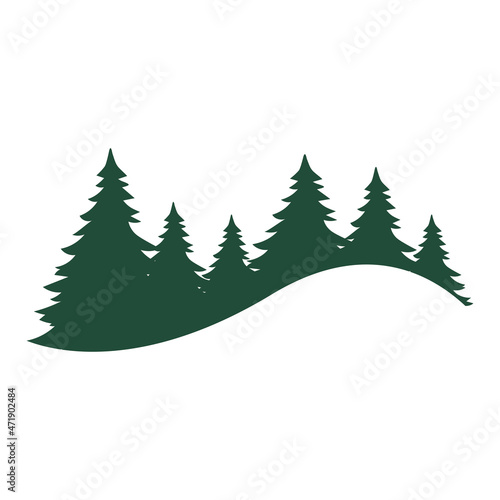 Pine Trees, Logo Vector Template Illustration Design, Forest Vintage Logo Design