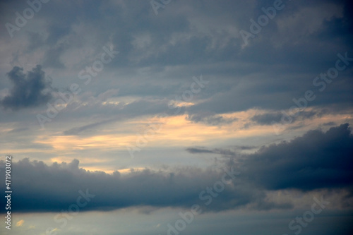 The sky at sunset. Clouds of the night sky. © Lili-OK