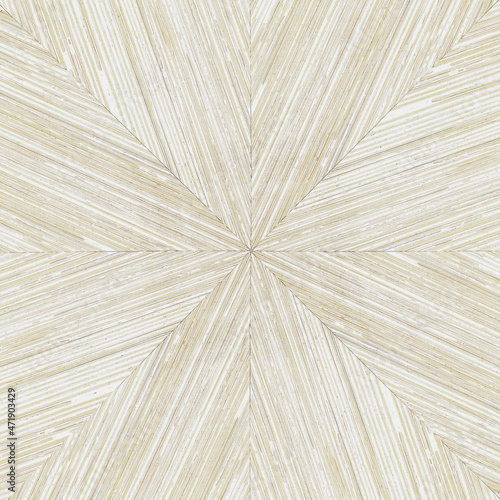 Radial starburst pattern in light wood