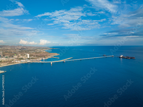 Cyprus - Industrial district in Limassol from amazing drone view