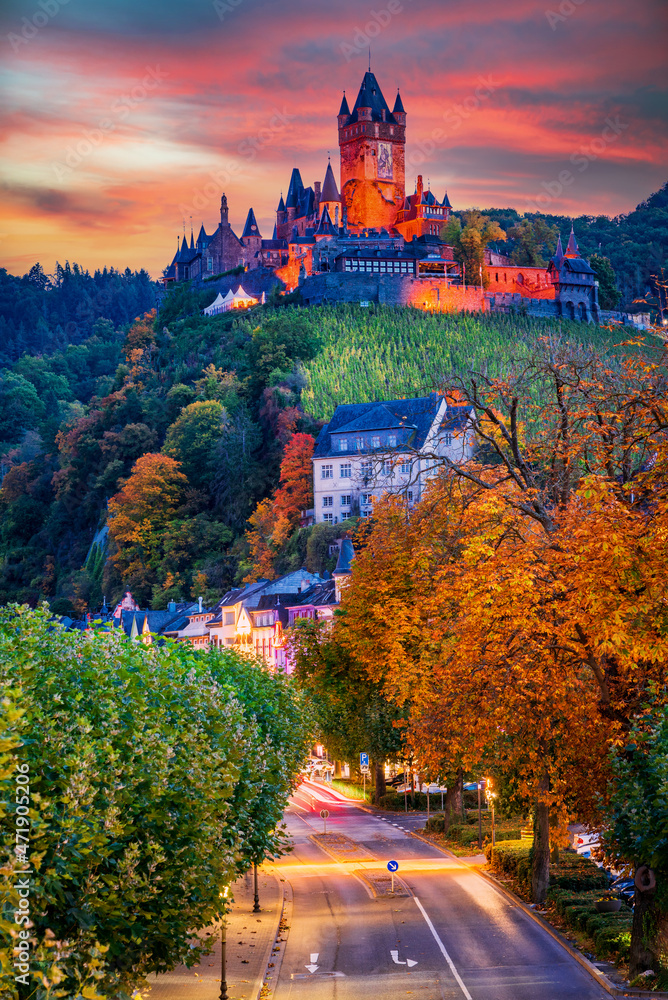Cochem, Germany - Medieval town on Moselle River, Rhineland land