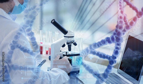 Scientist working with samp...