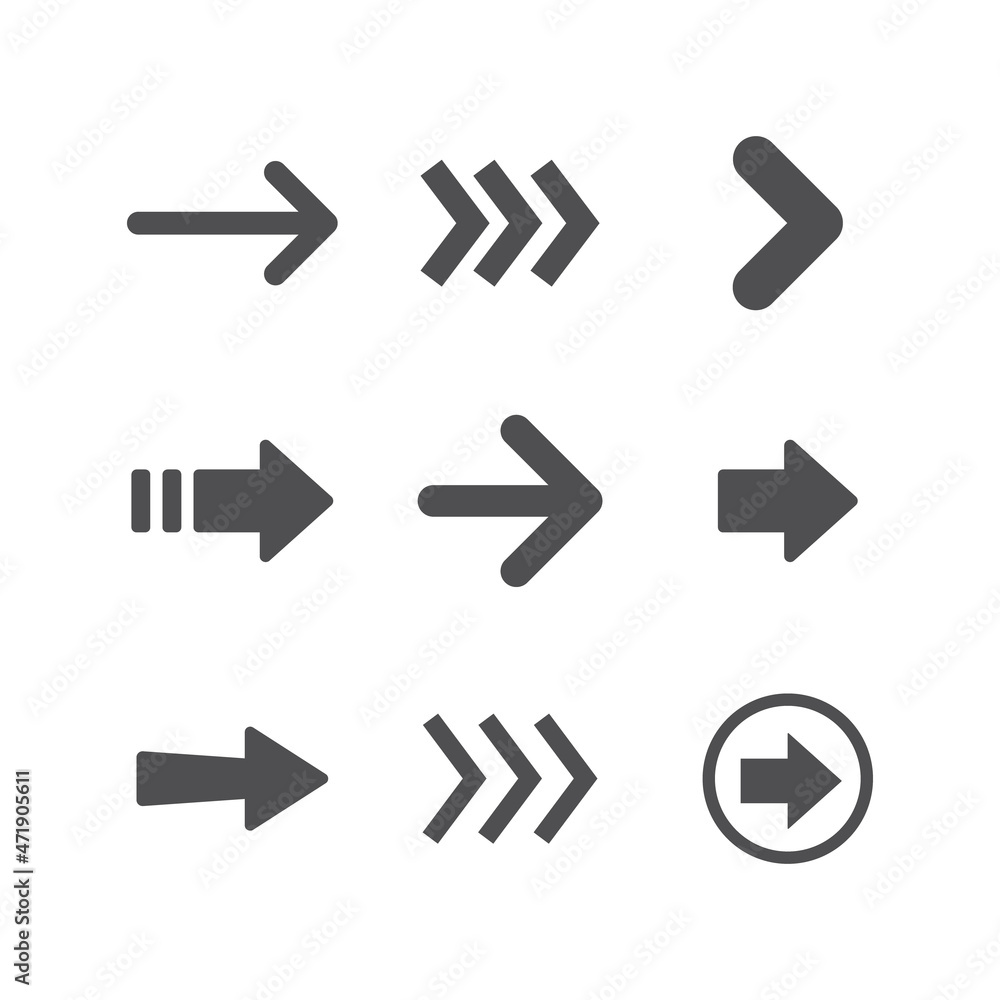 Arrow icon collection. Set of different arrows. Flat style isolated vectors. Arrow icon collection. Set of different arrows. Flat style isolated vectors.