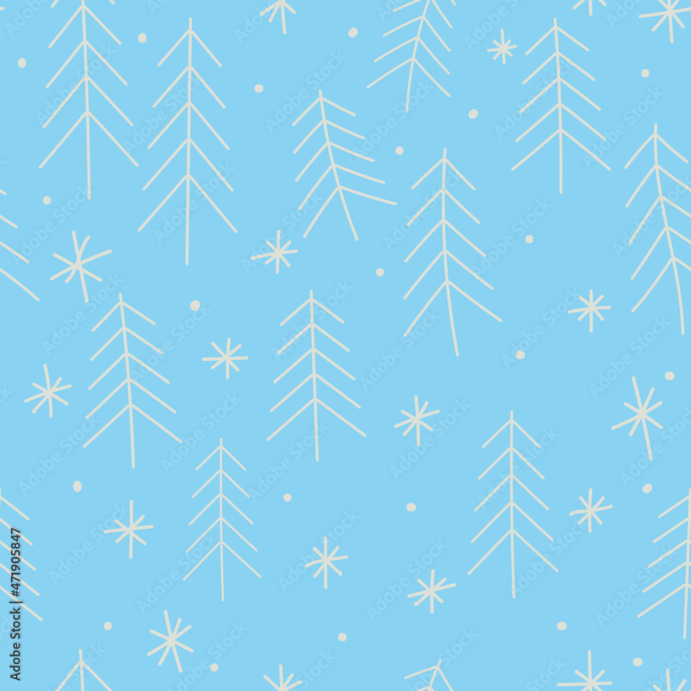 winter spruce forest vector seamless pattern winter spruce forest vector seamless pattern