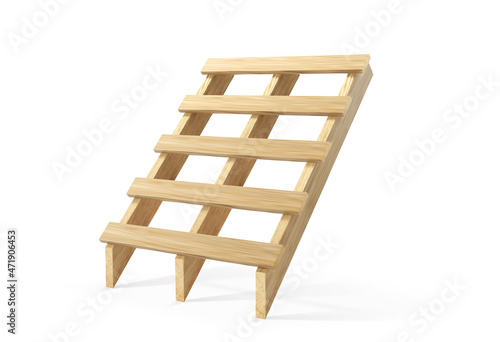 Wooden base for metal sheets for the roof on a white background. Vector illustration
