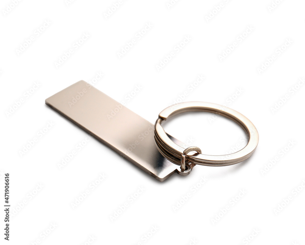 Stylish key chain on white background Stylish key chain on white background