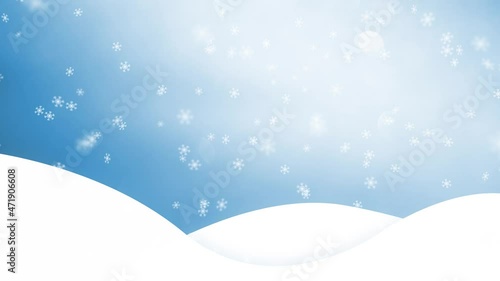 Wallpaper Mural Beautiful blue snowy winter landscape with falling snowflakes. Cute holiday christmas seamless looping animation background. Torontodigital.ca