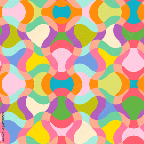 Vector vintage seamless abstract psychedelic pattern