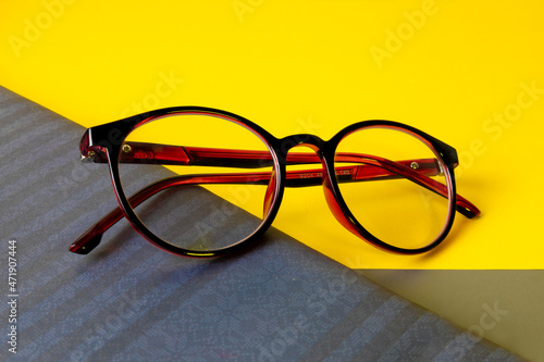 glasses on a book