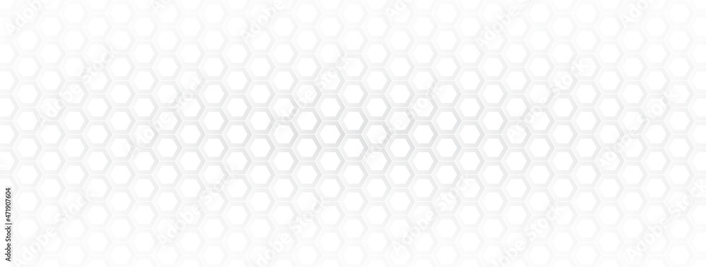 Abstract. Embossed hexagon. Honeycomb white background. Light and shadow - Vector.