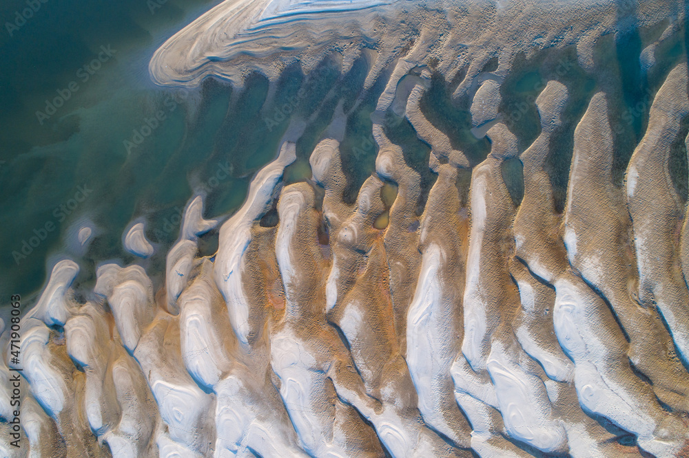 Naklejka premium Aerial image of river coast