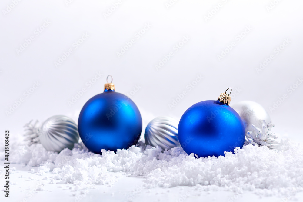 Christmas composition. a pattern of christmas balls on white background Christmas composition. a pattern of christmas balls on white background