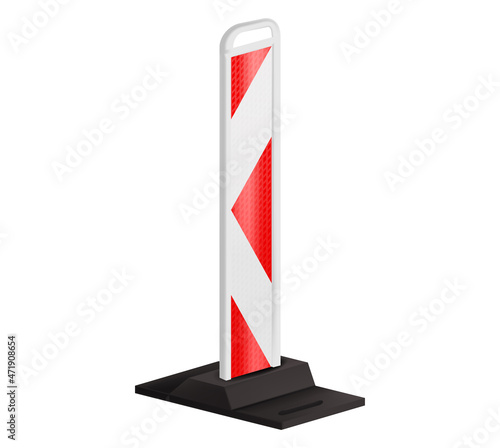 Detour obstacles Barricade safety cone construction. Roadblock traffic construction. Striped road barricade.