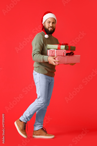 Walking man with Christmas ...