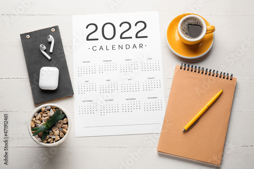 Paper calendar for year 202...