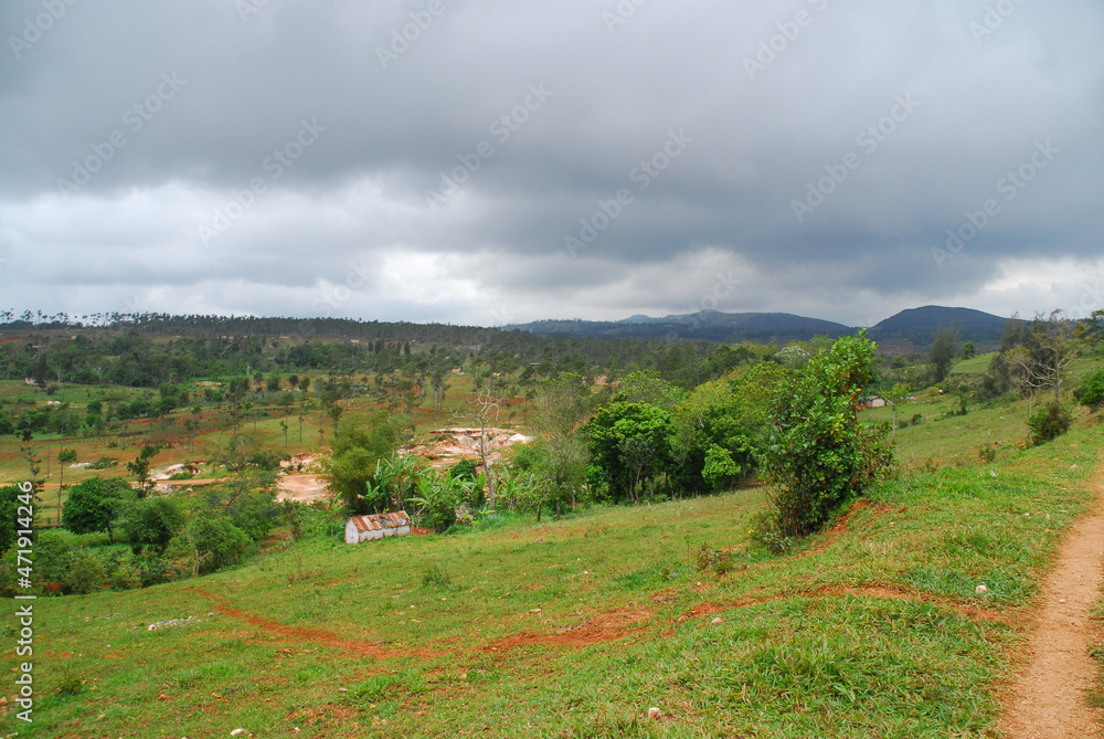 Haiti countryside and unique landscape.