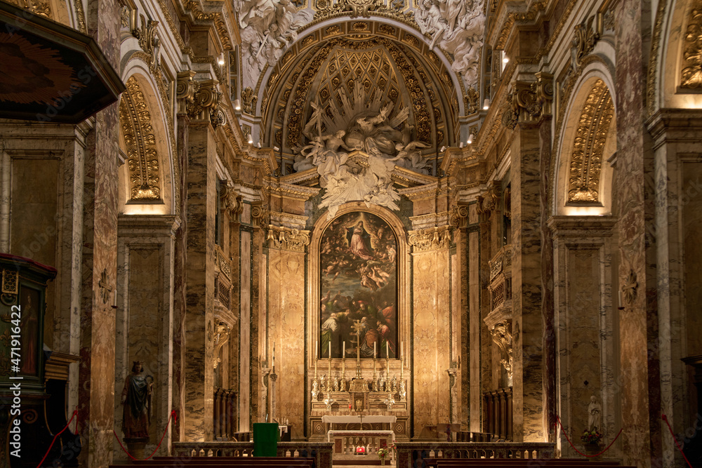 The baroque church of San Luigi dei Francesi in the S. Eustachio district of Rome
