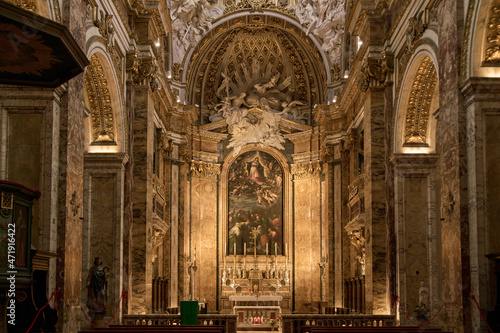 The baroque church of San Luigi dei Francesi in the S. Eustachio district of Rome 