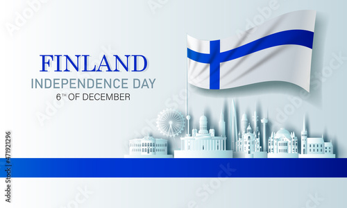 Travel landmarks Finland city with celebration finland independence dayใ