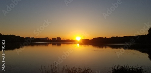 sunset over the river