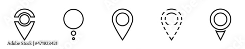 Free Download Conjunto de iconos de ubicación. Concepto de localización, destino o punto de ubicación. Ilustración vectorial, estilo línea negro - GFXLoad