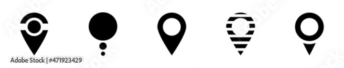 Conjunto de iconos de ubicación. Concepto de localización, destino o punto de ubicación. Ilustración vectorial