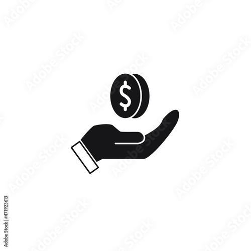 Pictograph of money on hand icons symbol vector elements for infographic web