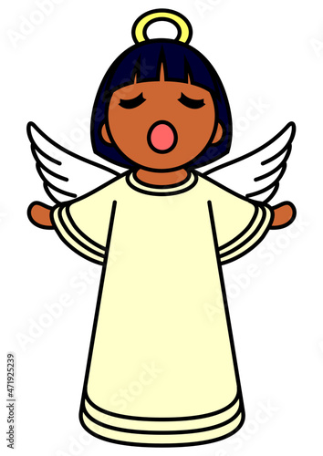 Singing angel with open arms
